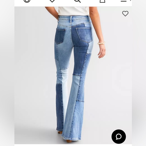 Vervet size 25 Patchwork Flare Jeans - Blue. Worn once! - Picture 8 of 9